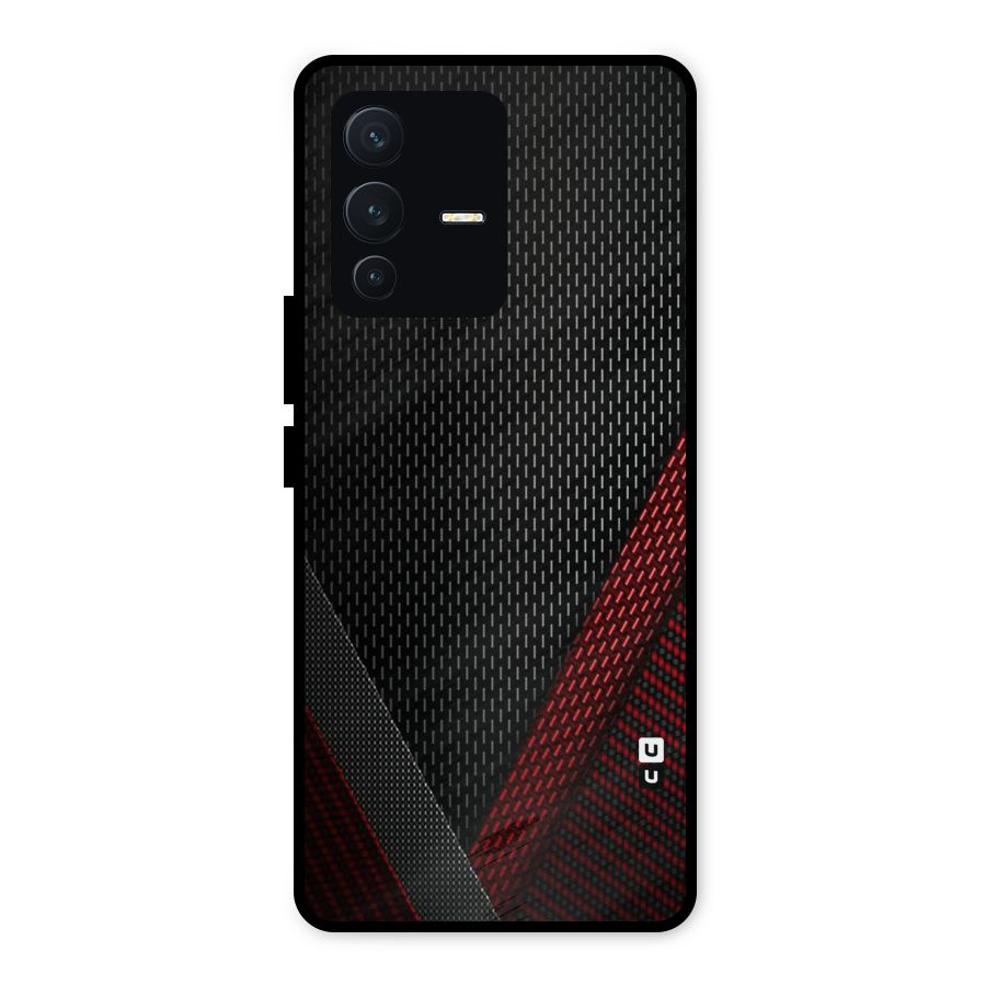 Classy Black Red Design Metal Back Case for Vivo V23 5G