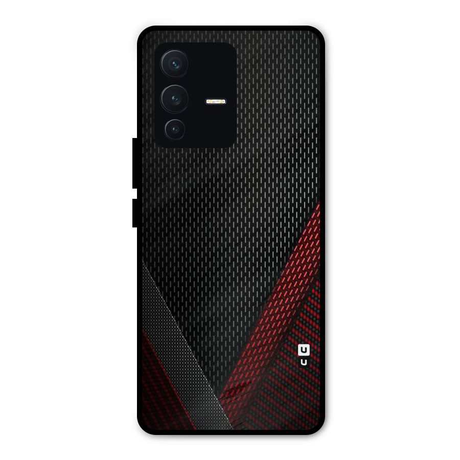 Classy Black Red Design Metal Back Case for Vivo V23 Pro