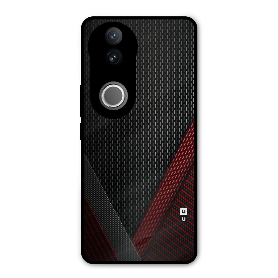 Classy Black Red Design Metal Back Case for Vivo V50e