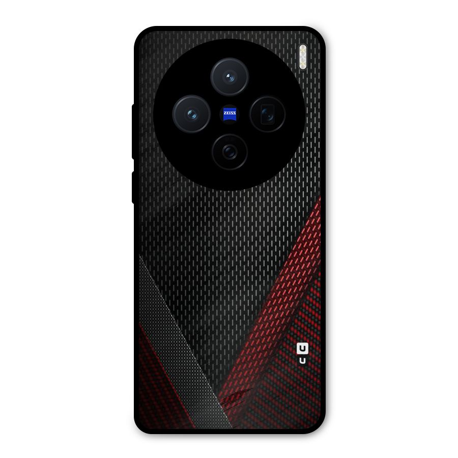 Classy Black Red Design Metal Back Case for Vivo X200