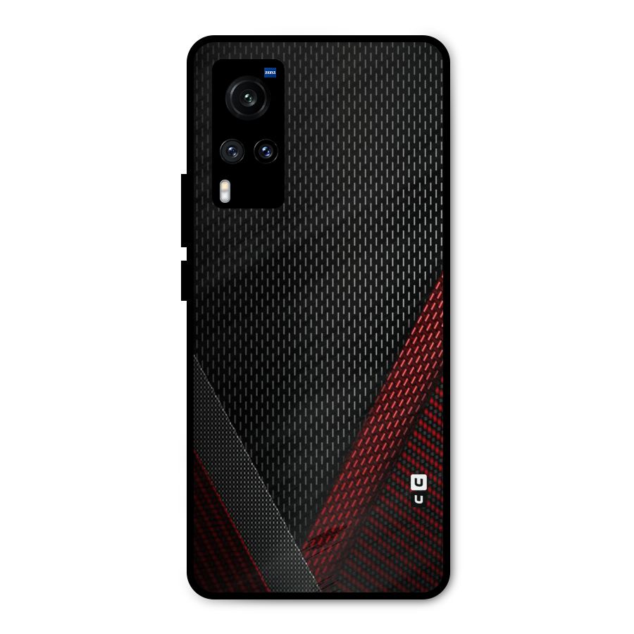 Classy Black Red Design Metal Back Case for Vivo X60
