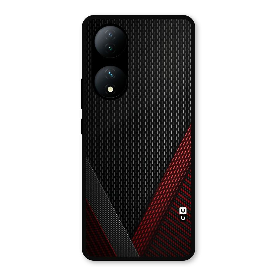 Classy Black Red Design Metal Back Case for Vivo Y100