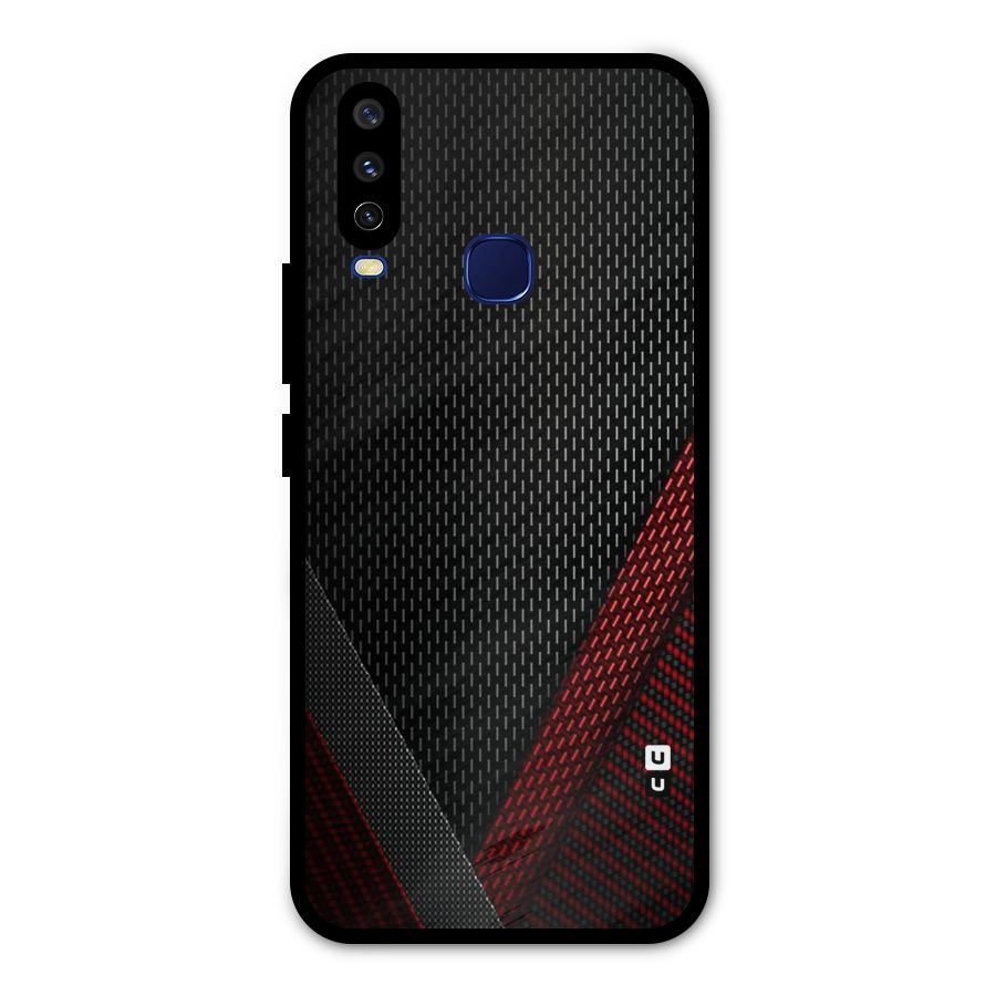 Classy Black Red Design Metal Back Case for Vivo Y15