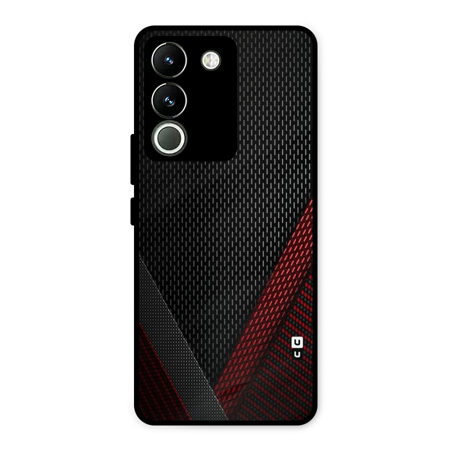 Classy Black Red Design Metal Back Case for Vivo Y200