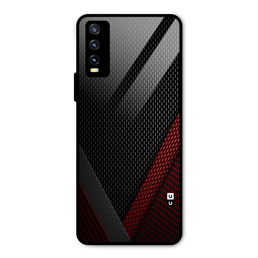 Classy Black Red Design Metal Back Case for Vivo Y20g