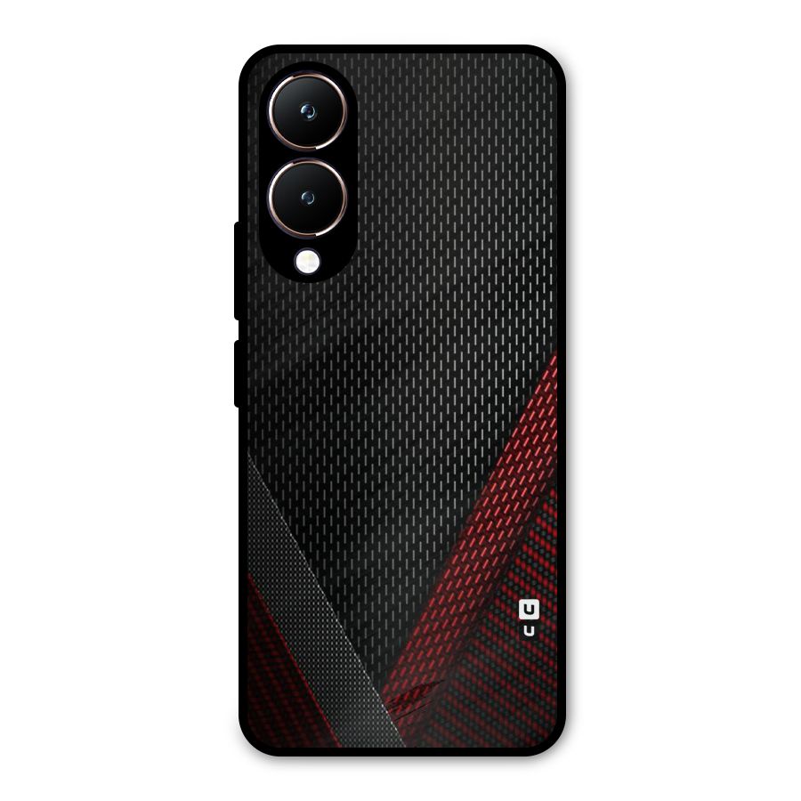 Classy Black Red Design Metal Back Case for Vivo Y28
