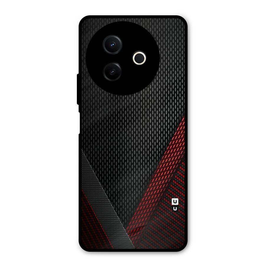 Classy Black Red Design Metal Back Case for Vivo Y39