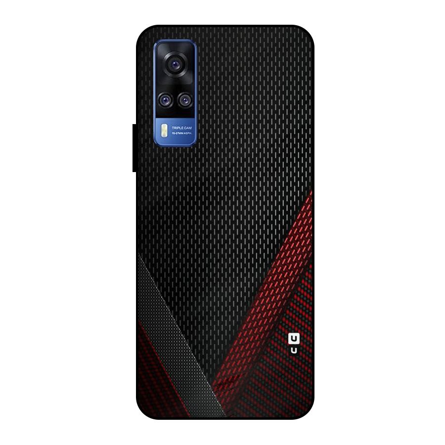 Classy Black Red Design Metal Back Case for Vivo Y51