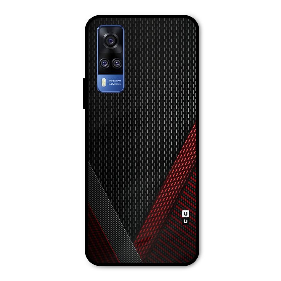Classy Black Red Design Metal Back Case for Vivo Y51A