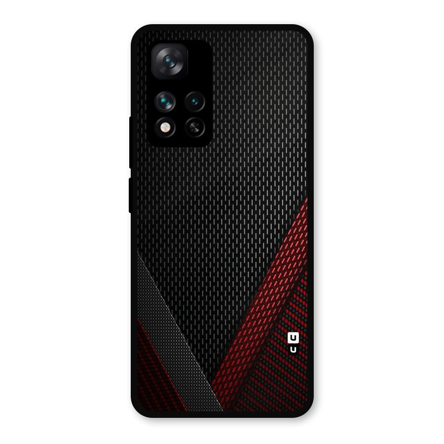 Classy Black Red Design Metal Back Case for Xiaomi 11i Hypercharge 5G