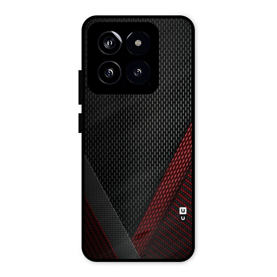 Classy Black Red Design Metal Back Case for Xiaomi 14
