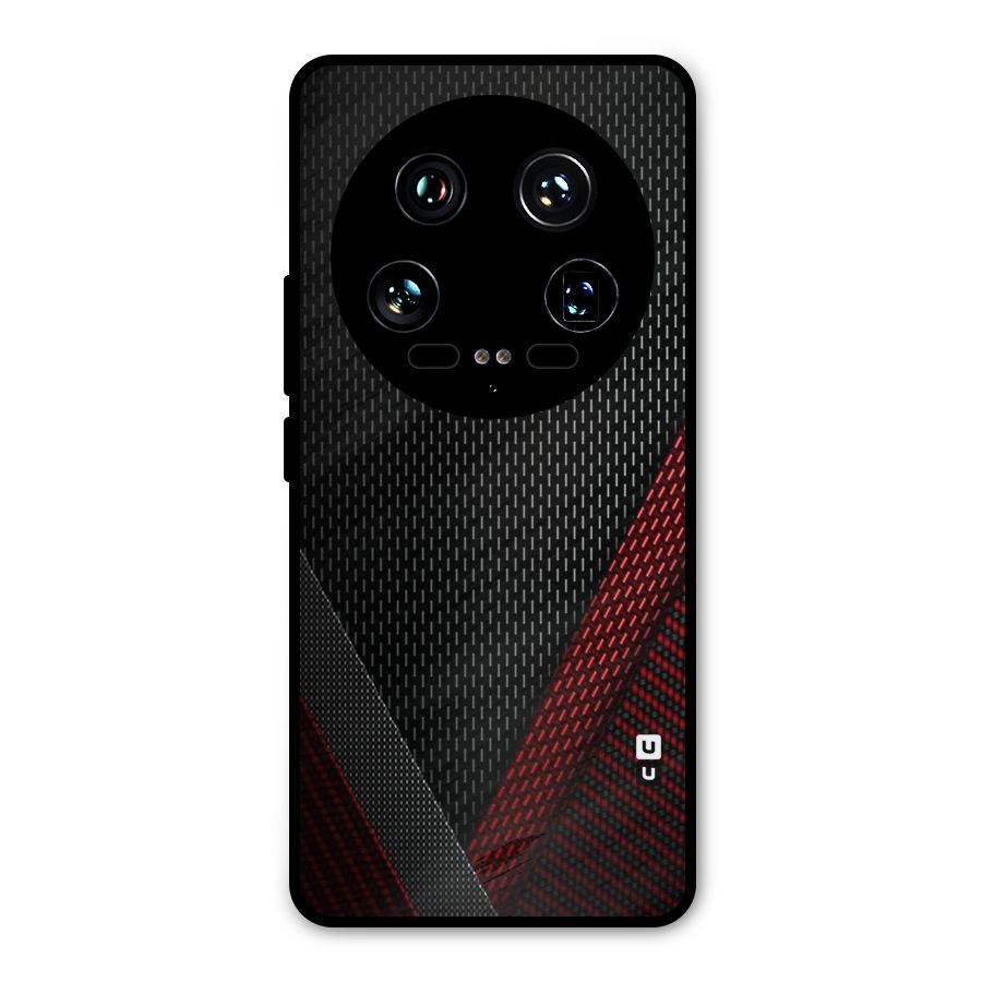 Classy Black Red Design Metal Back Case for Xiaomi 14 Ultra