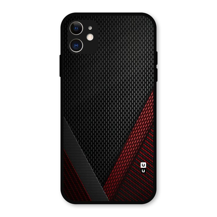 Classy Black Red Design Metal Back Case for iPhone 11
