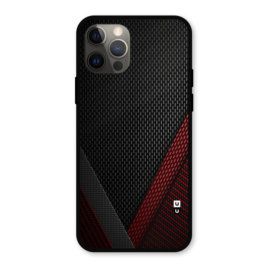 Classy Black Red Design Metal Back Case for iPhone 12 Pro
