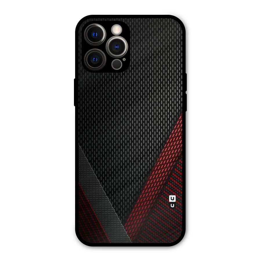 Classy Black Red Design Metal Back Case for iPhone 12 Pro Max