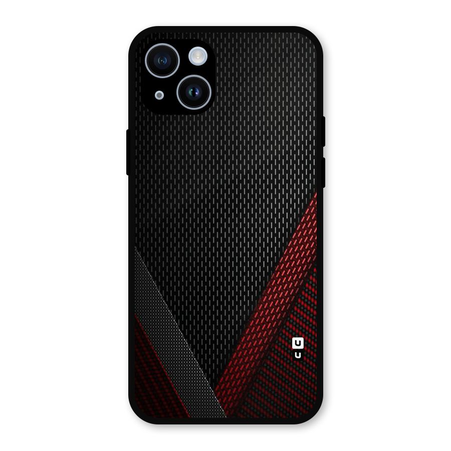 Classy Black Red Design Metal Back Case for iPhone 14