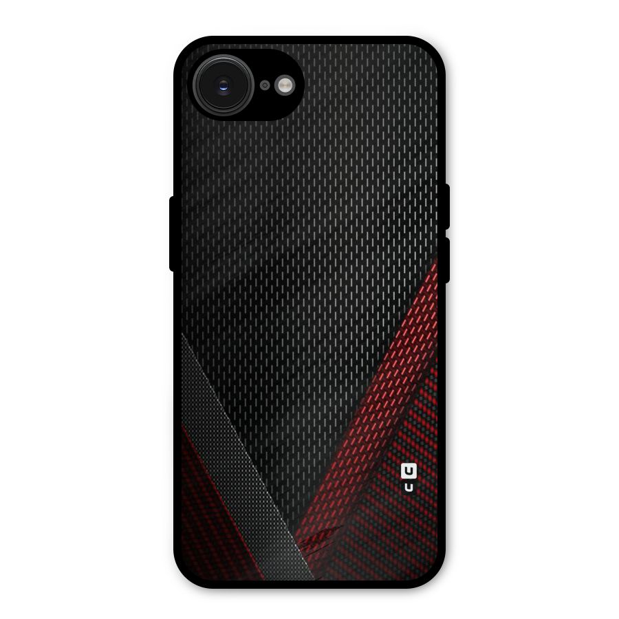 Classy Black Red Design Metal Back Case for iPhone 16e