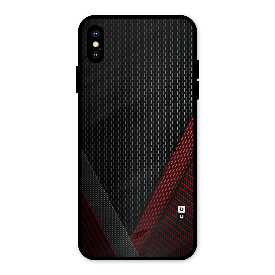 Classy Black Red Design Metal Back Case for iPhone XS Max