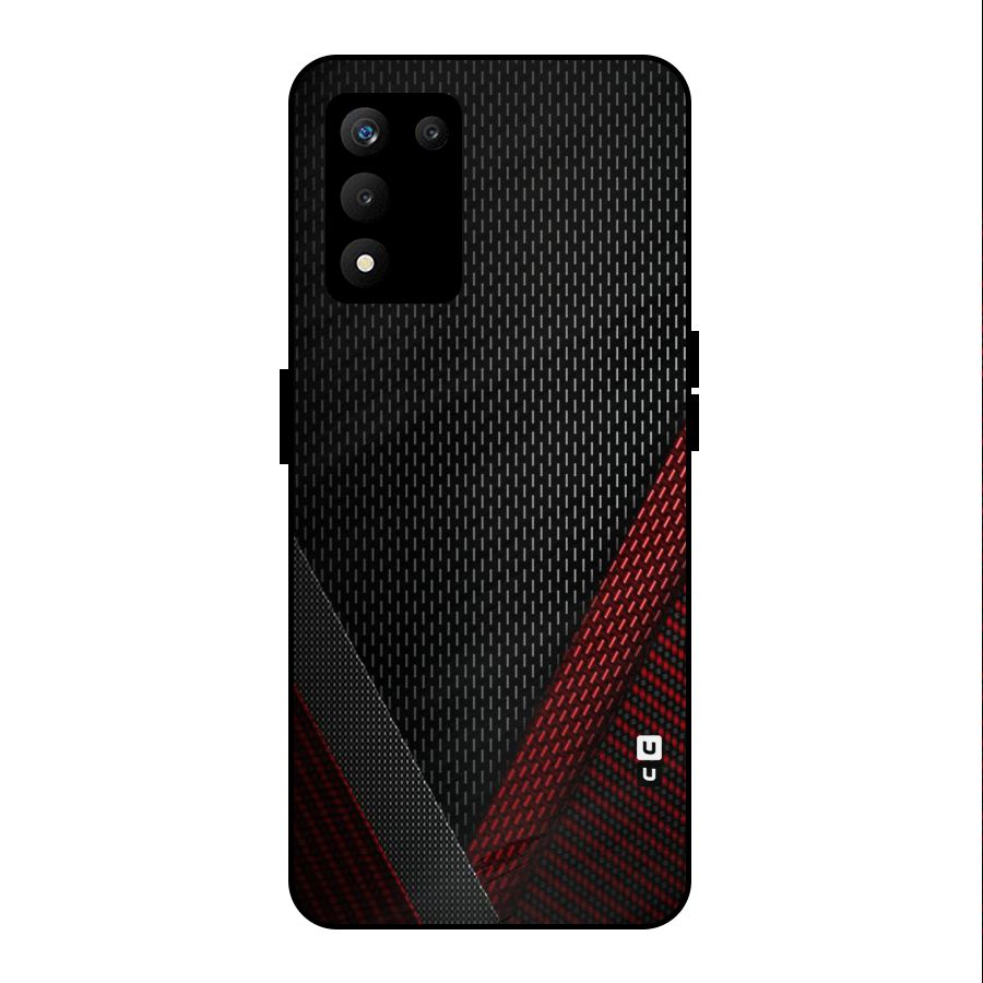 Classy Black Red Design Metal Back Case for realme 9 5G SE