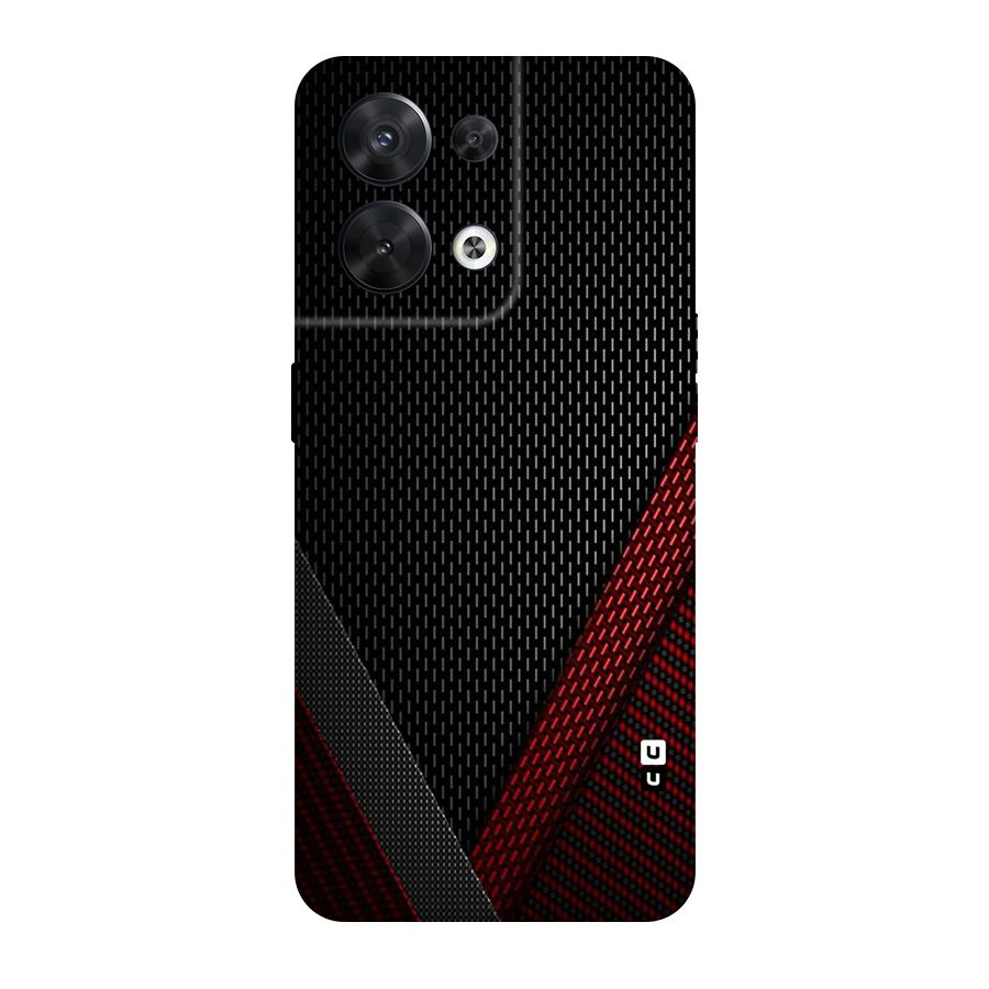 Classy Black Red Design Original Polycarbonate Back Case for Oppo Reno8 5G