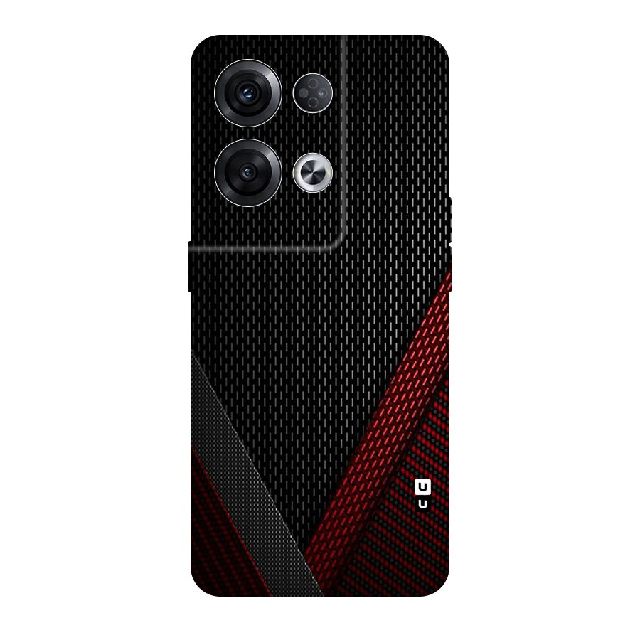 Classy Black Red Design Original Polycarbonate Back Case for Oppo Reno8 Pro 5G