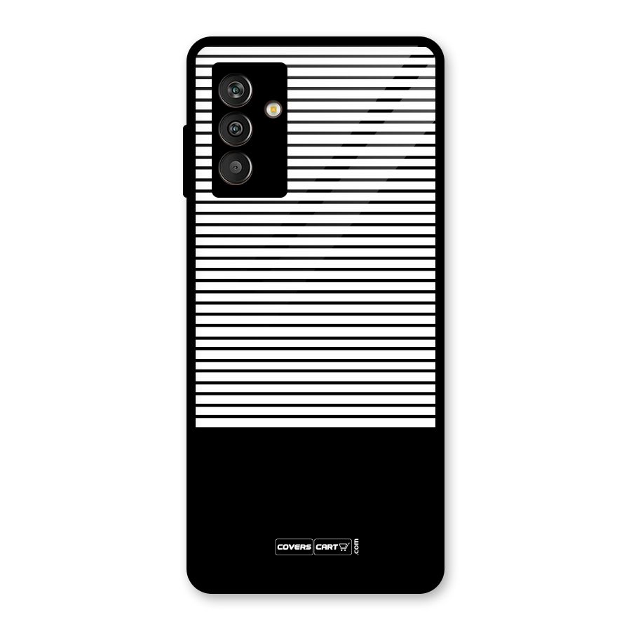 Classy Black Stripes Glass Back Case for Galaxy M13