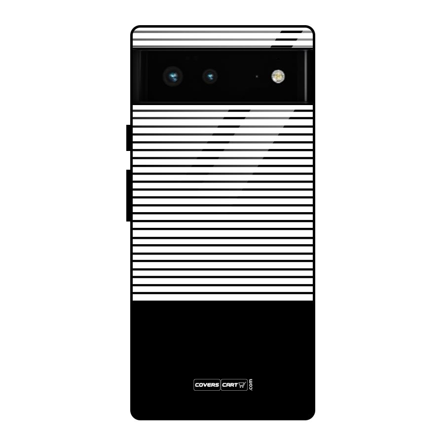 Classy Black Stripes Glass Back Case for Google Pixel 6