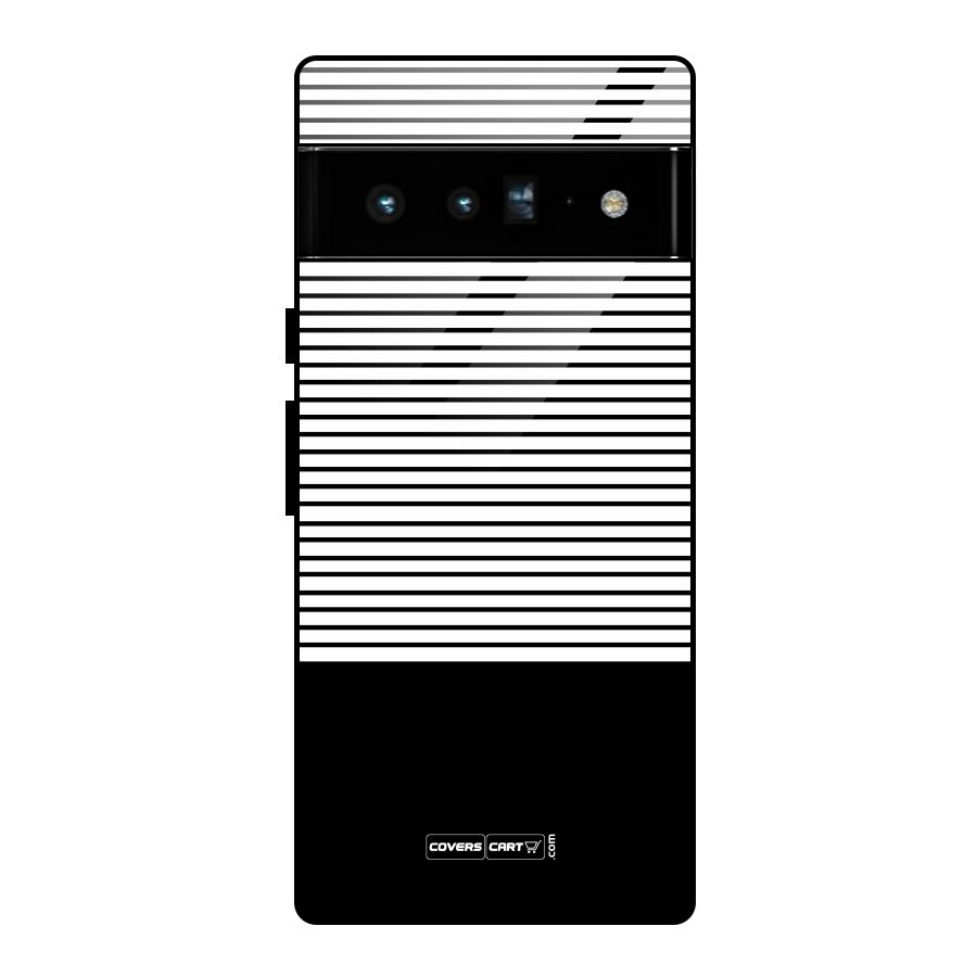 Classy Black Stripes Glass Back Case for Google Pixel 6 Pro