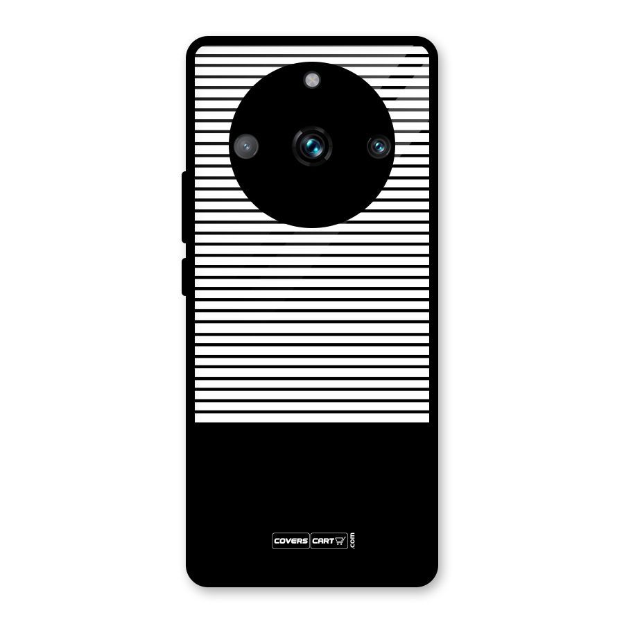 Classy Black Stripes Glass Back Case for Realme 11 Pro