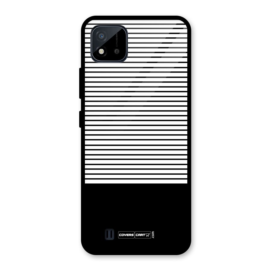 Classy Black Stripes Glass Back Case for Realme C11 2021