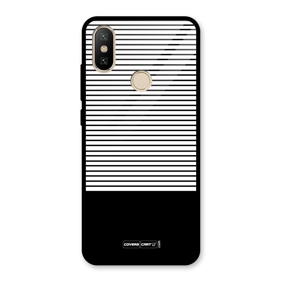 Classy Black Stripes Glass Back Case for Redmi A2