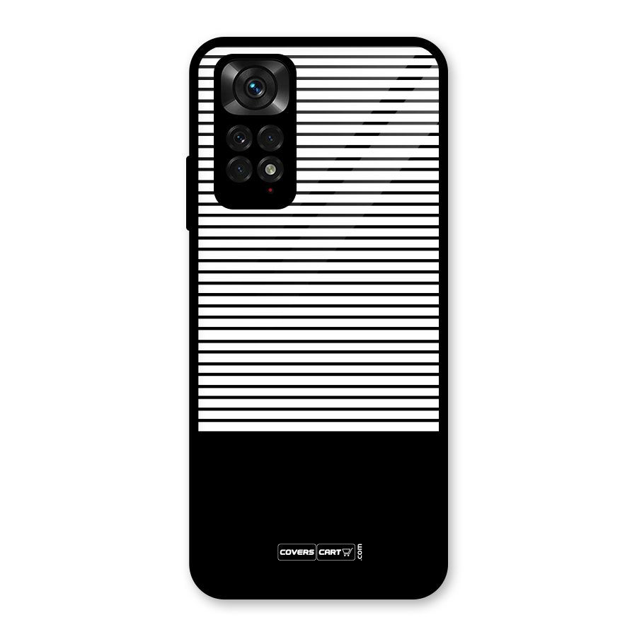 Classy Black Stripes Glass Back Case for Redmi Note 11S