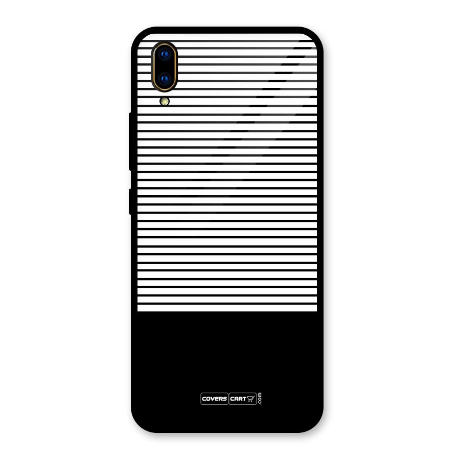 Classy Black Stripes Glass Back Case for Vivo V11 Pro