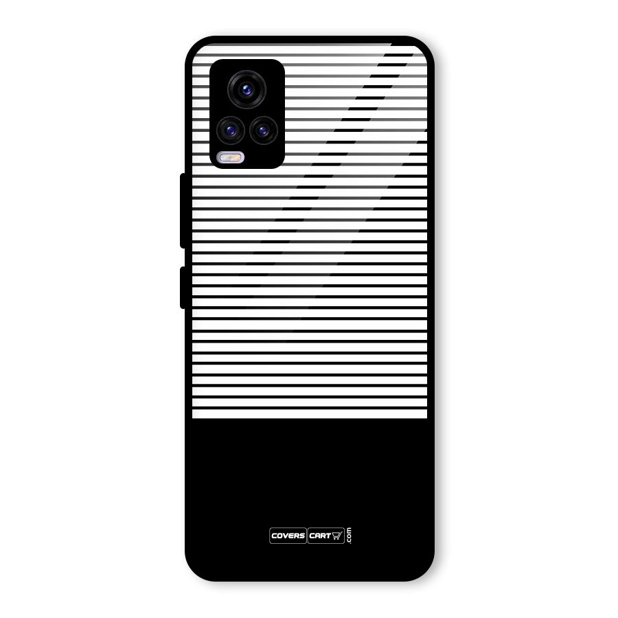 Classy Black Stripes Glass Back Case for Vivo V20 2021