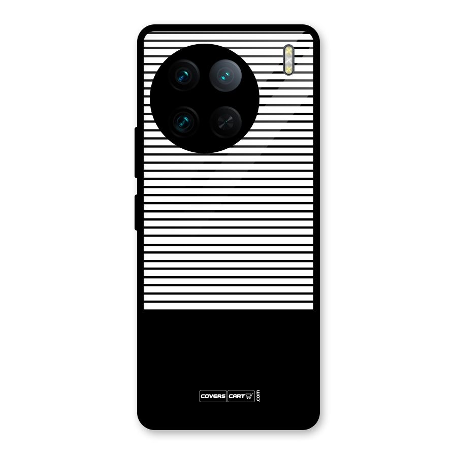 Classy Black Stripes Glass Back Case for Vivo X90 Pro