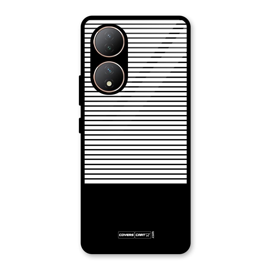 Classy Black Stripes Glass Back Case for Vivo Y100