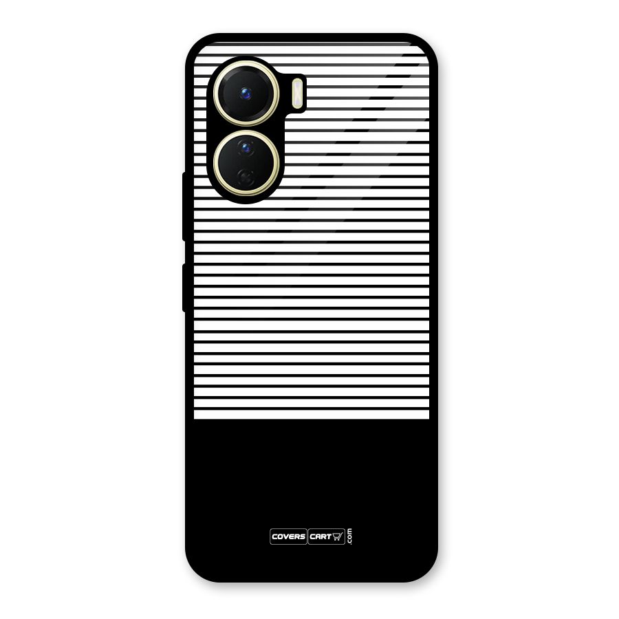 Classy Black Stripes Glass Back Case for Vivo Y56