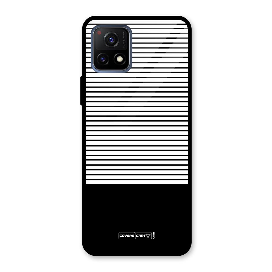 Classy Black Stripes Glass Back Case for Vivo Y72 5G