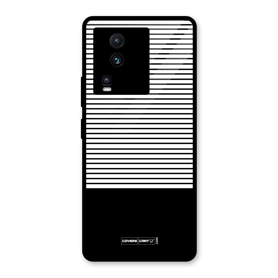 Classy Black Stripes Glass Back Case for Vivo iQOO Neo 7 Pro