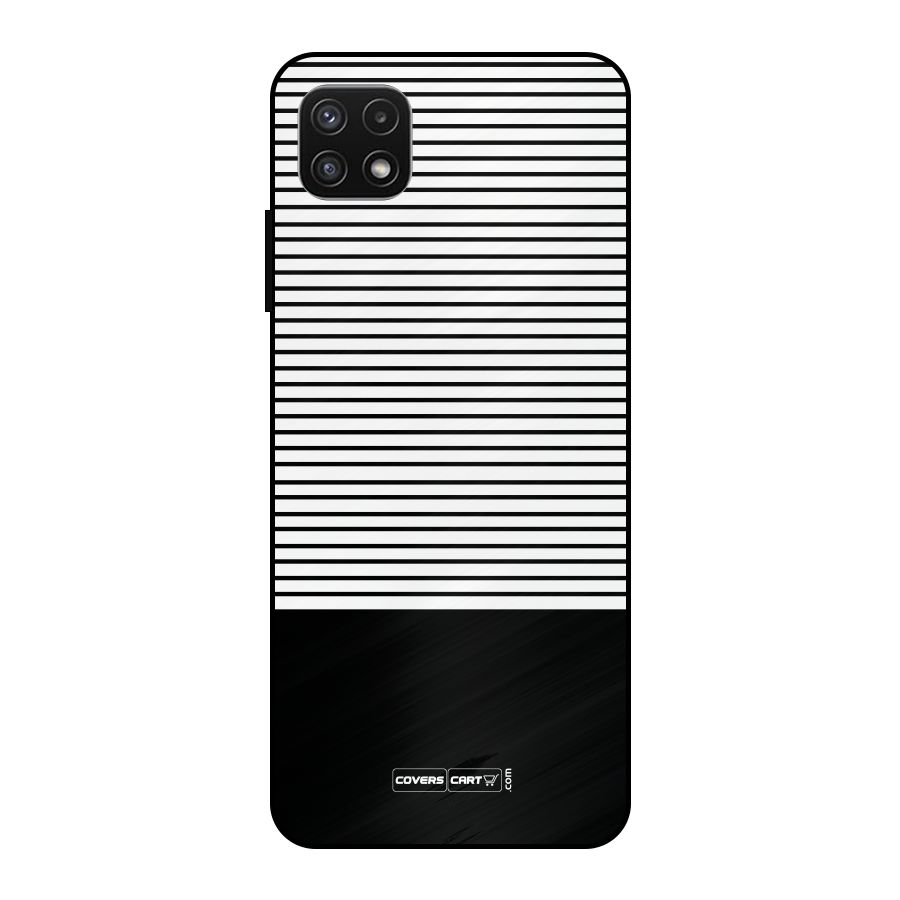 Classy Black Stripes Metal Back Case for Galaxy A22 5G