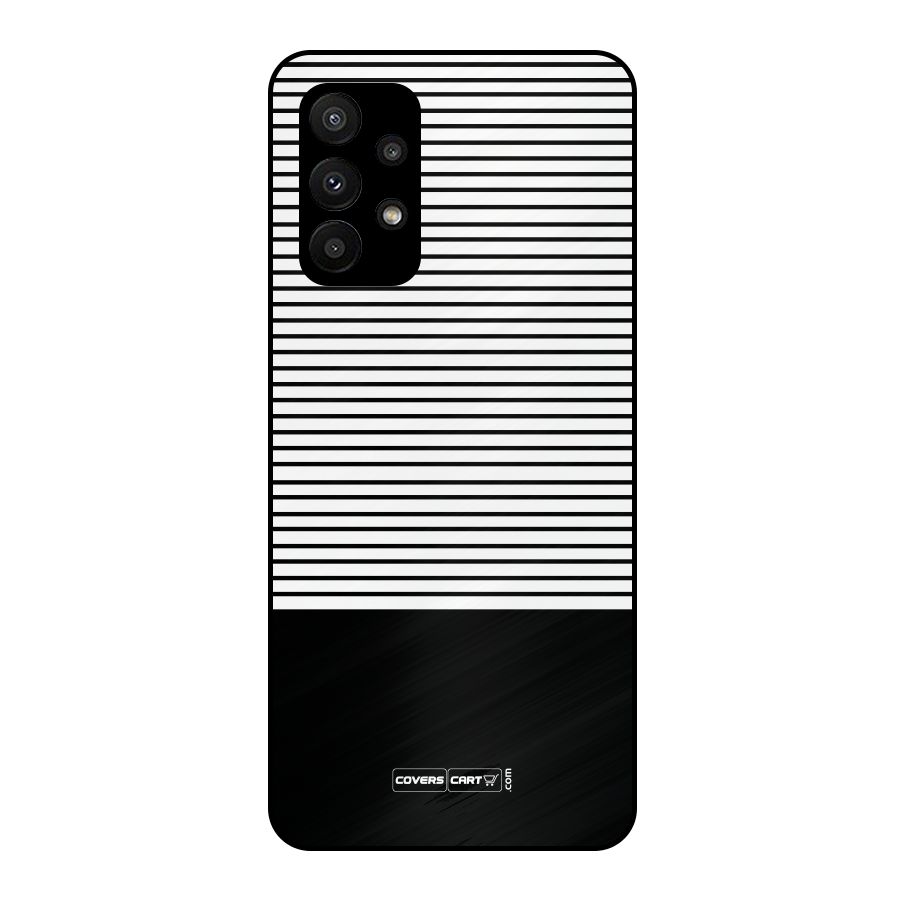 Classy Black Stripes Metal Back Case for Galaxy A23