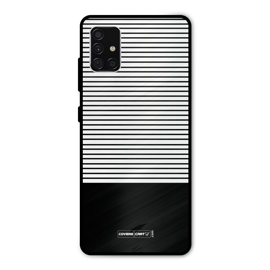 Classy Black Stripes Metal Back Case for Galaxy A51