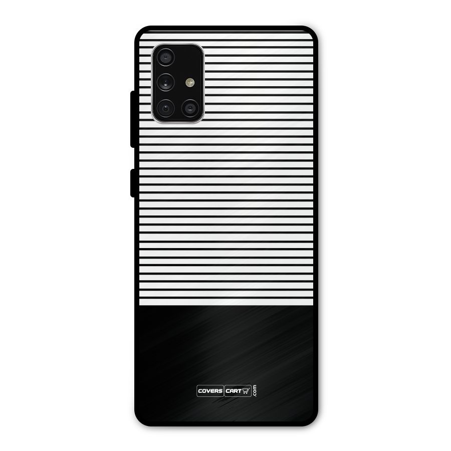 Classy Black Stripes Metal Back Case for Galaxy A71