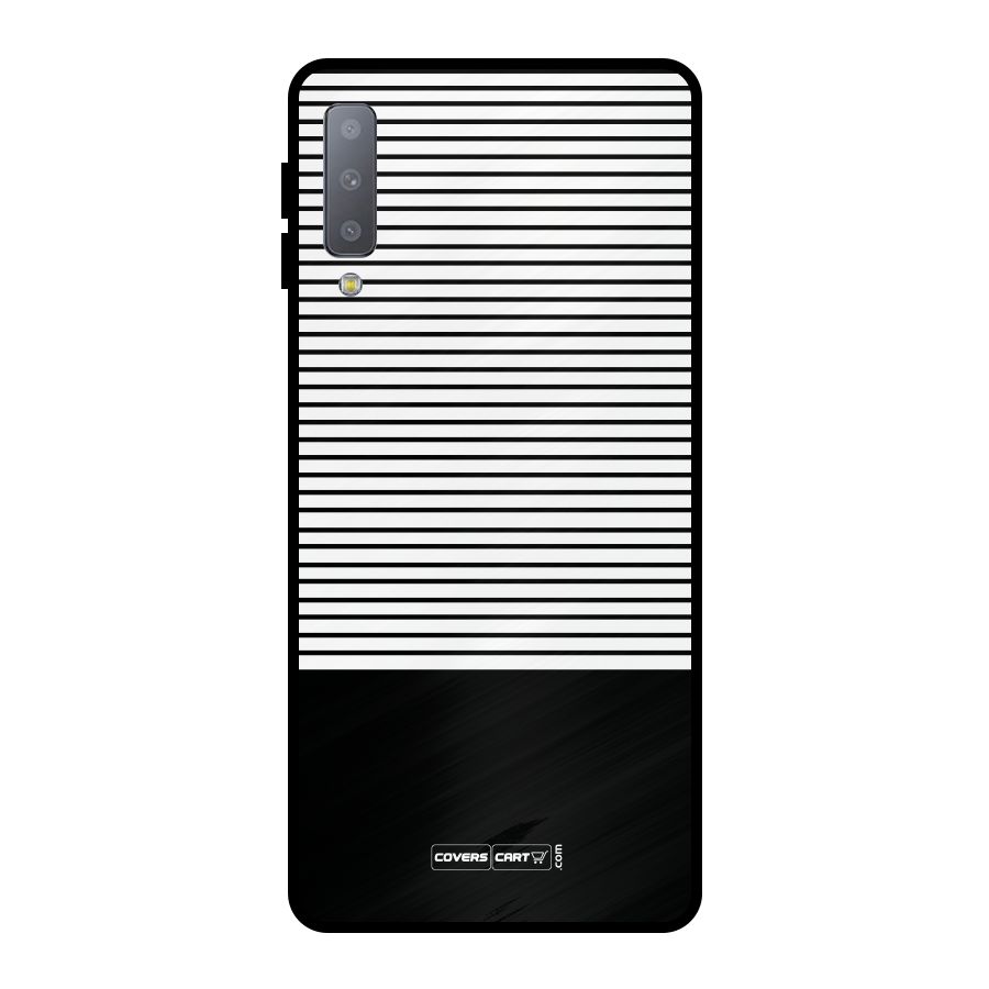 Classy Black Stripes Metal Back Case for Galaxy A7 (2018)