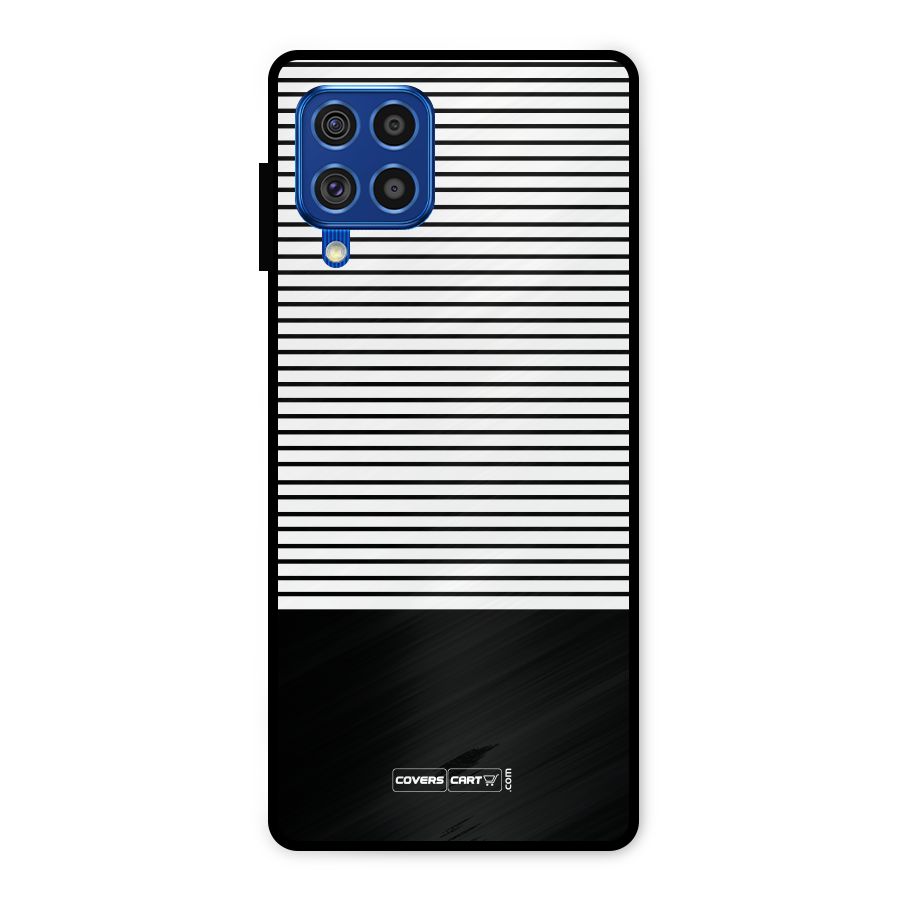 Classy Black Stripes Metal Back Case for Galaxy F62