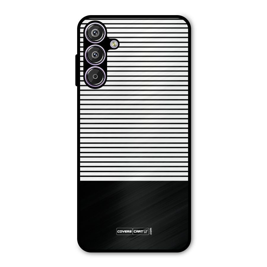 Classy Black Stripes Metal Back Case for Galaxy M15