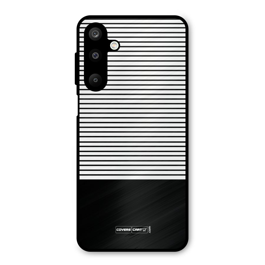 Classy Black Stripes Metal Back Case for Galaxy M16