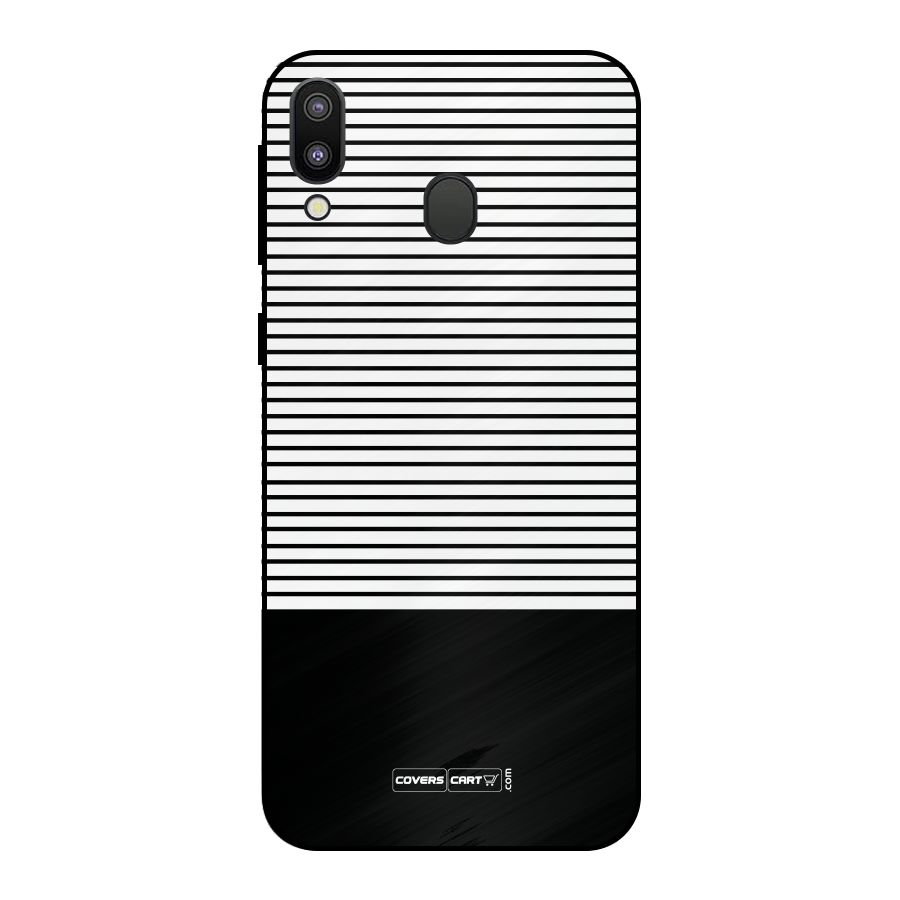 Classy Black Stripes Metal Back Case for Galaxy M20