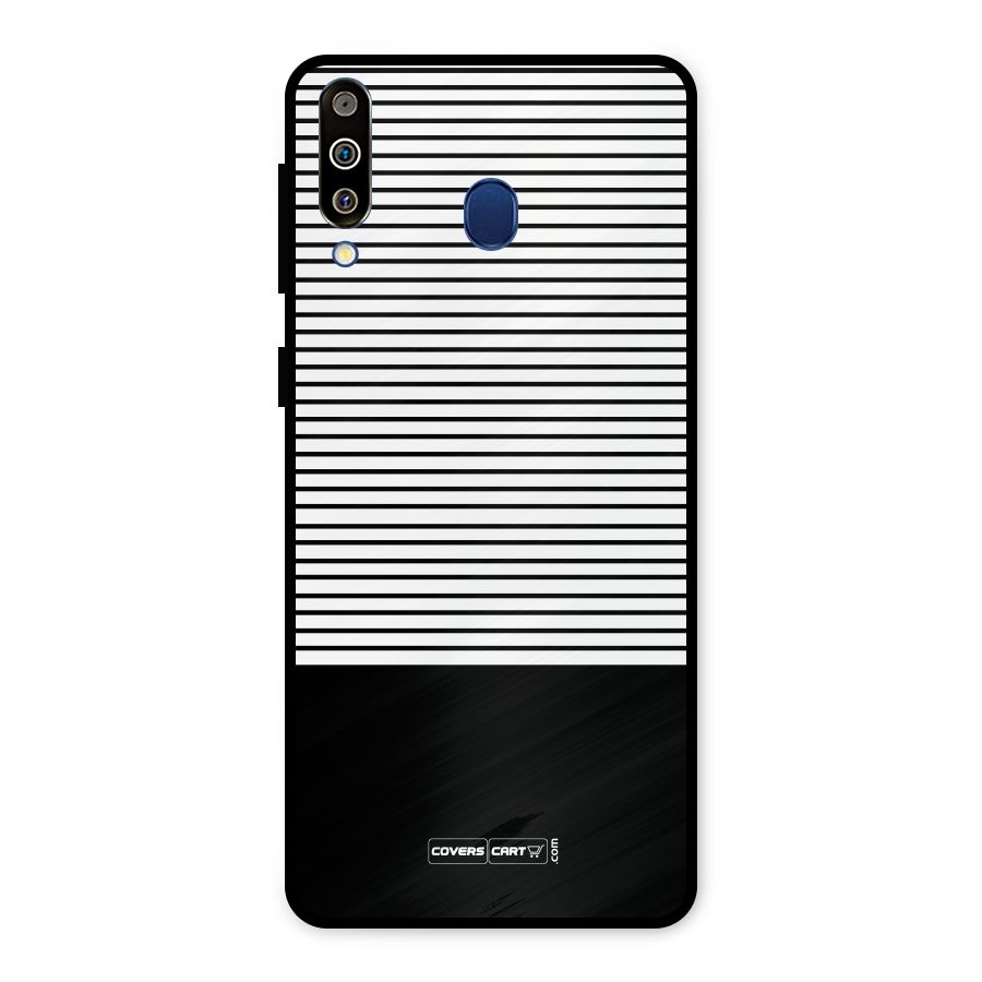 Classy Black Stripes Metal Back Case for Galaxy M30