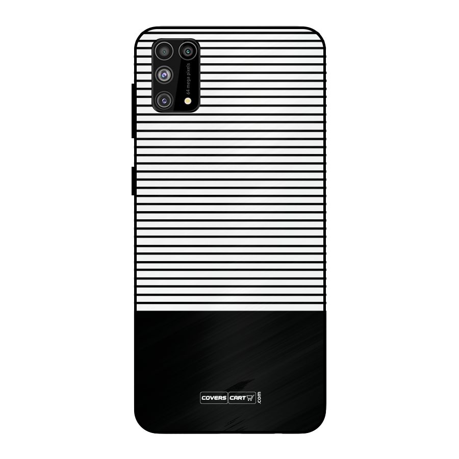 Classy Black Stripes Metal Back Case for Galaxy M31